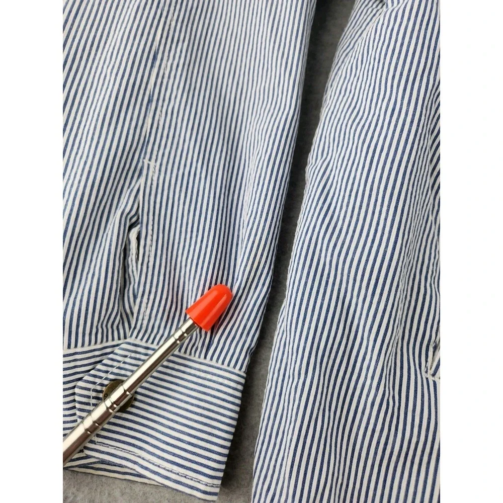 Vintage Izod Blue Striped Preppy Blue Full Zip Jacket Spring Summer Boating  XL‎